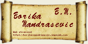 Borika Mandrašević vizit kartica